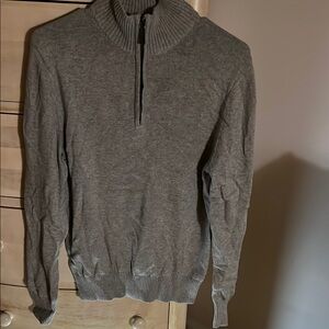 Men's Gray Sweater with 1/2 zip front